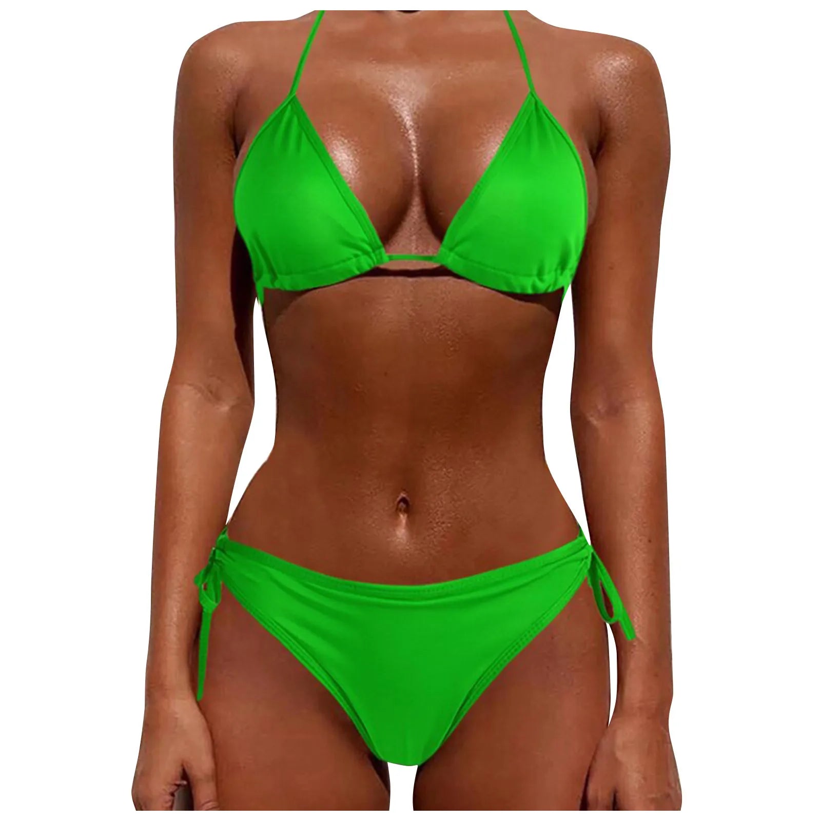 Women's High Waist Lace-Up Bikini Set