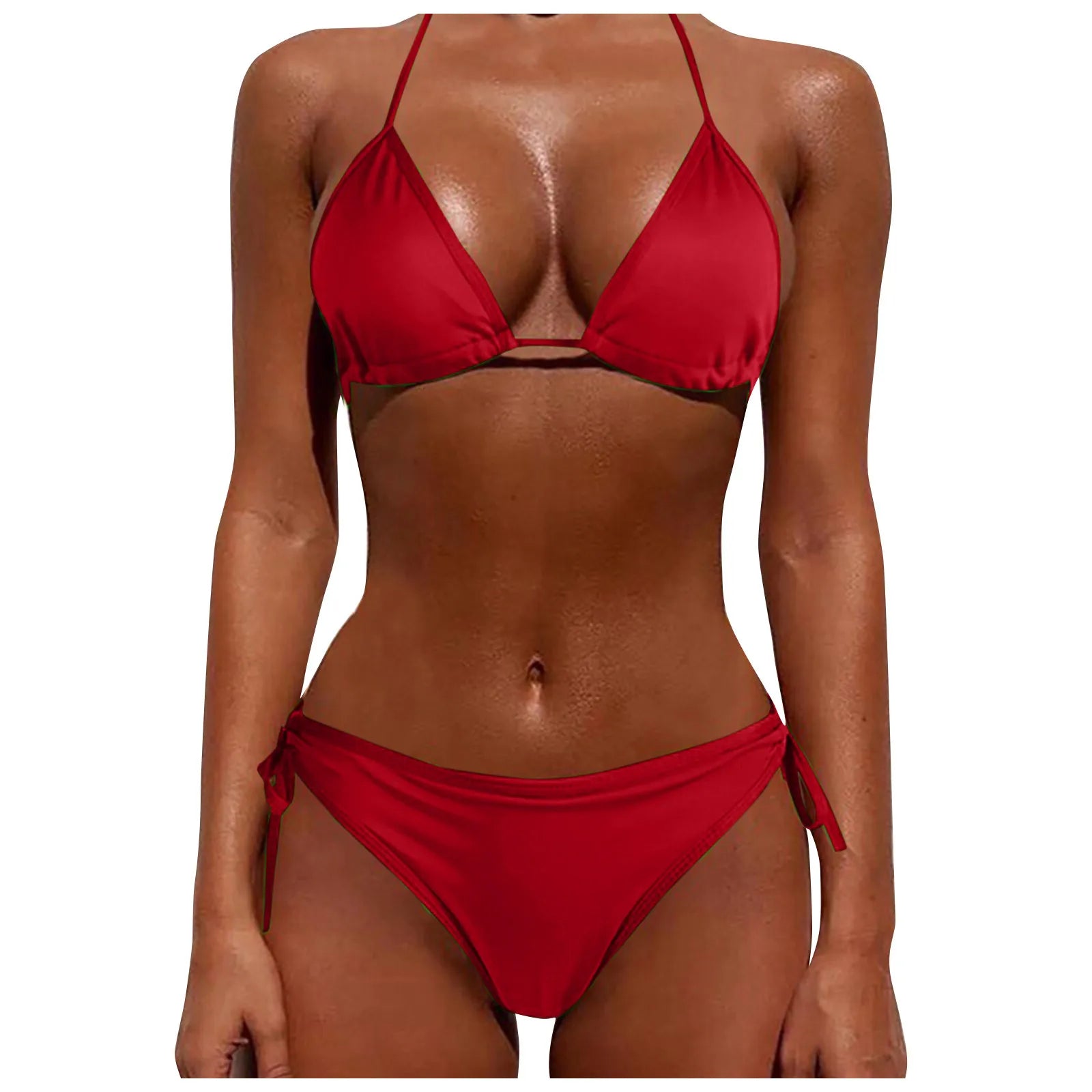 Women's High Waist Lace-Up Bikini Set
