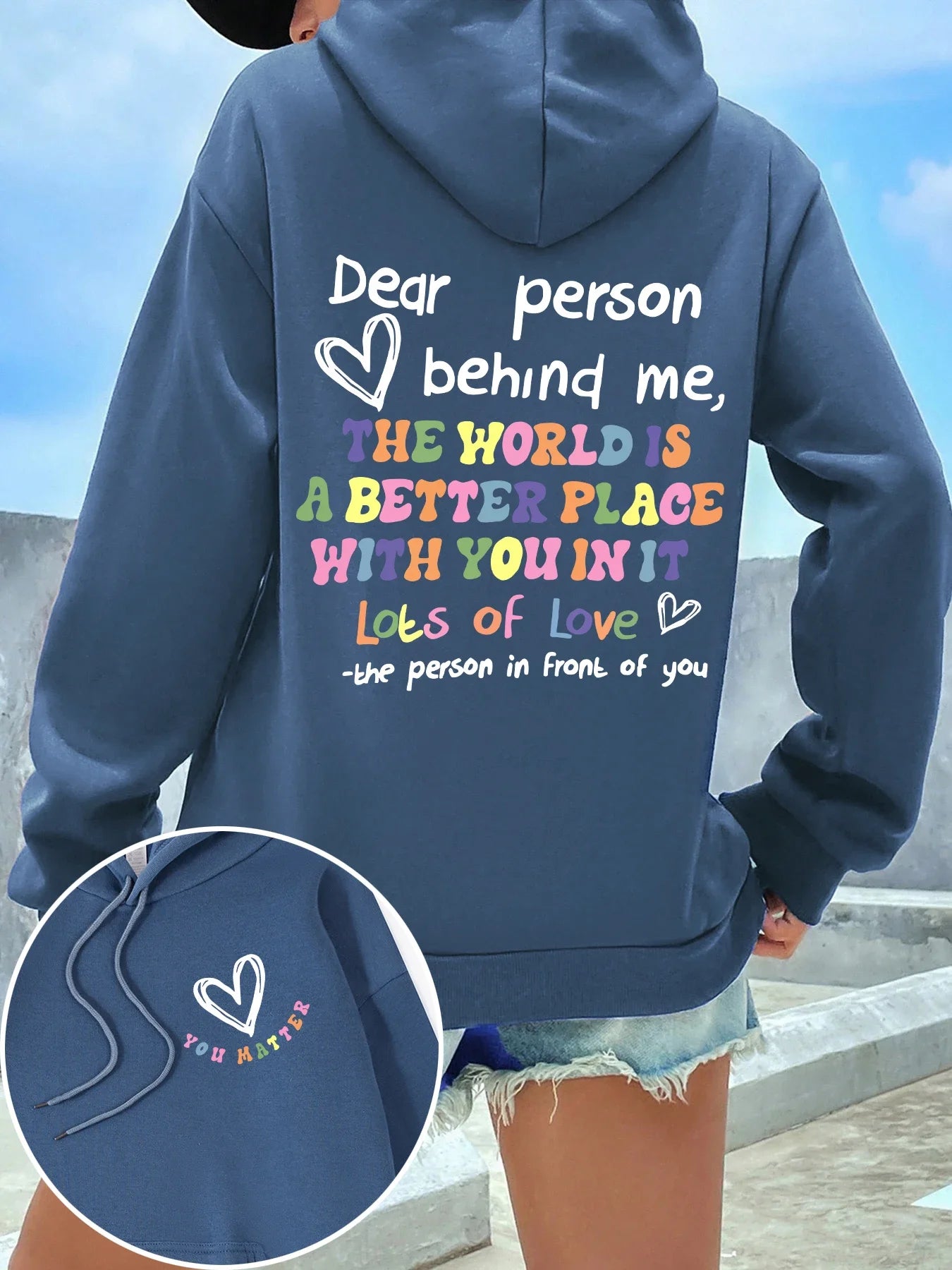 Womens Hoodie - Statement Letter Print Streetwear