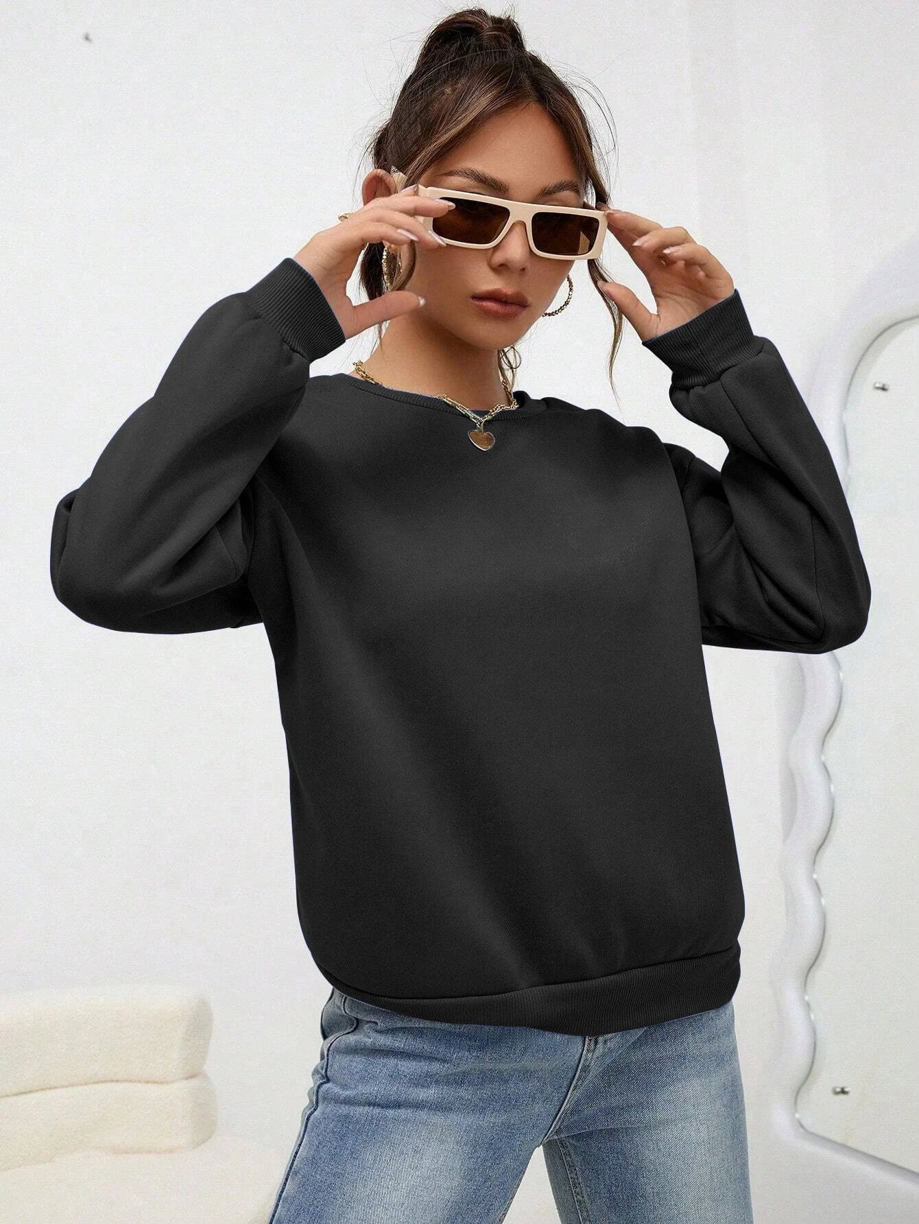 Women Oversized Sweatshirt – Cozy Fleece Casual Pullover