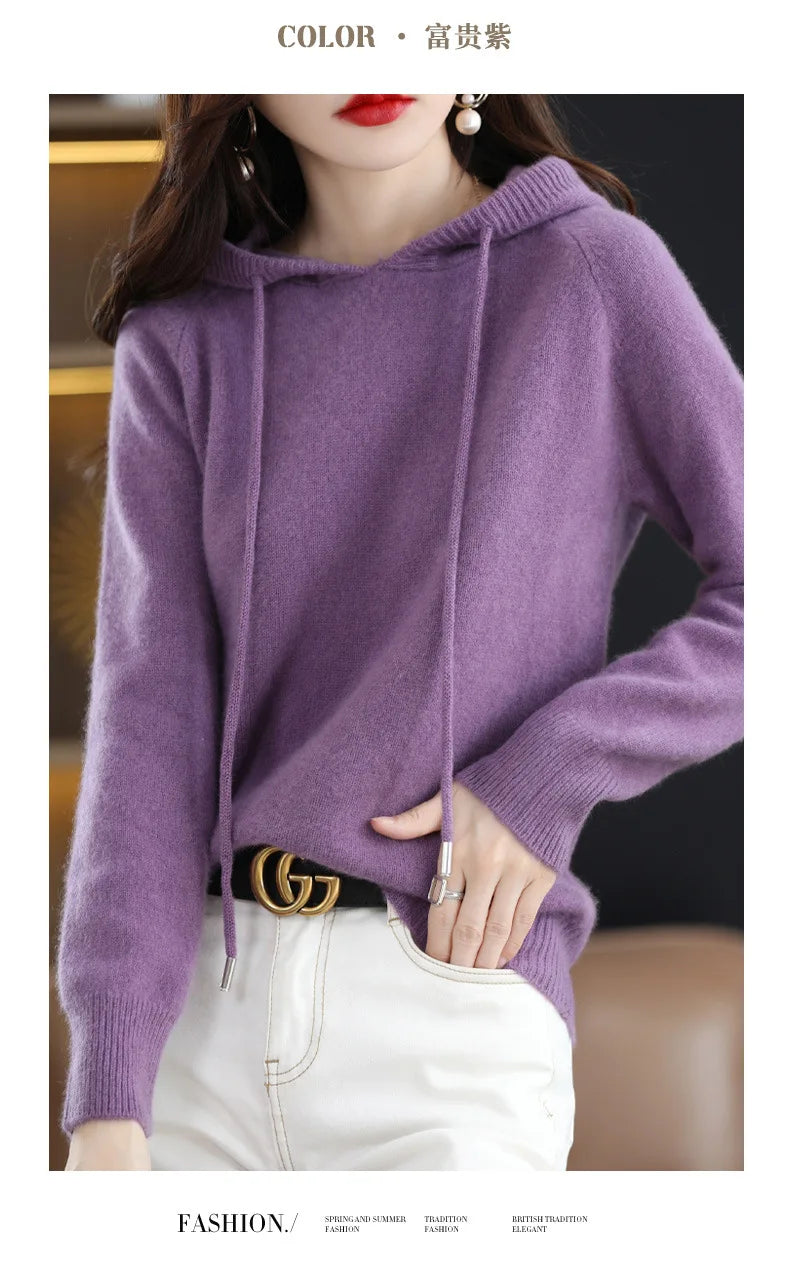 Womens Hoodie - Casual Cozy Pullover