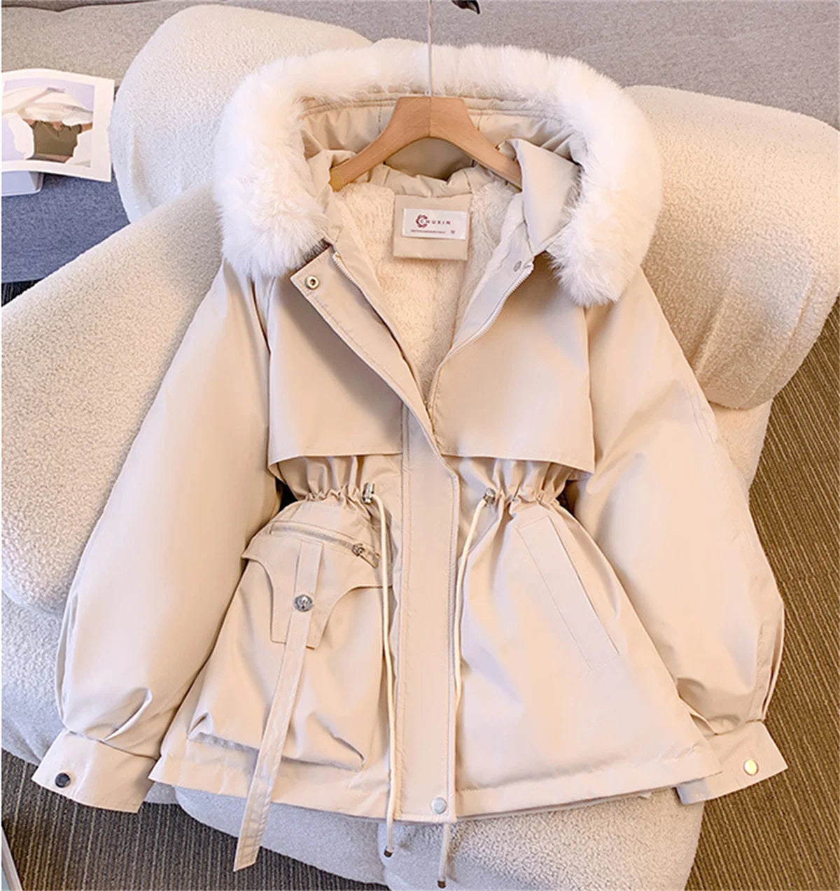 Womens Winter Jacket - Cozy Hooded Puffer Coat