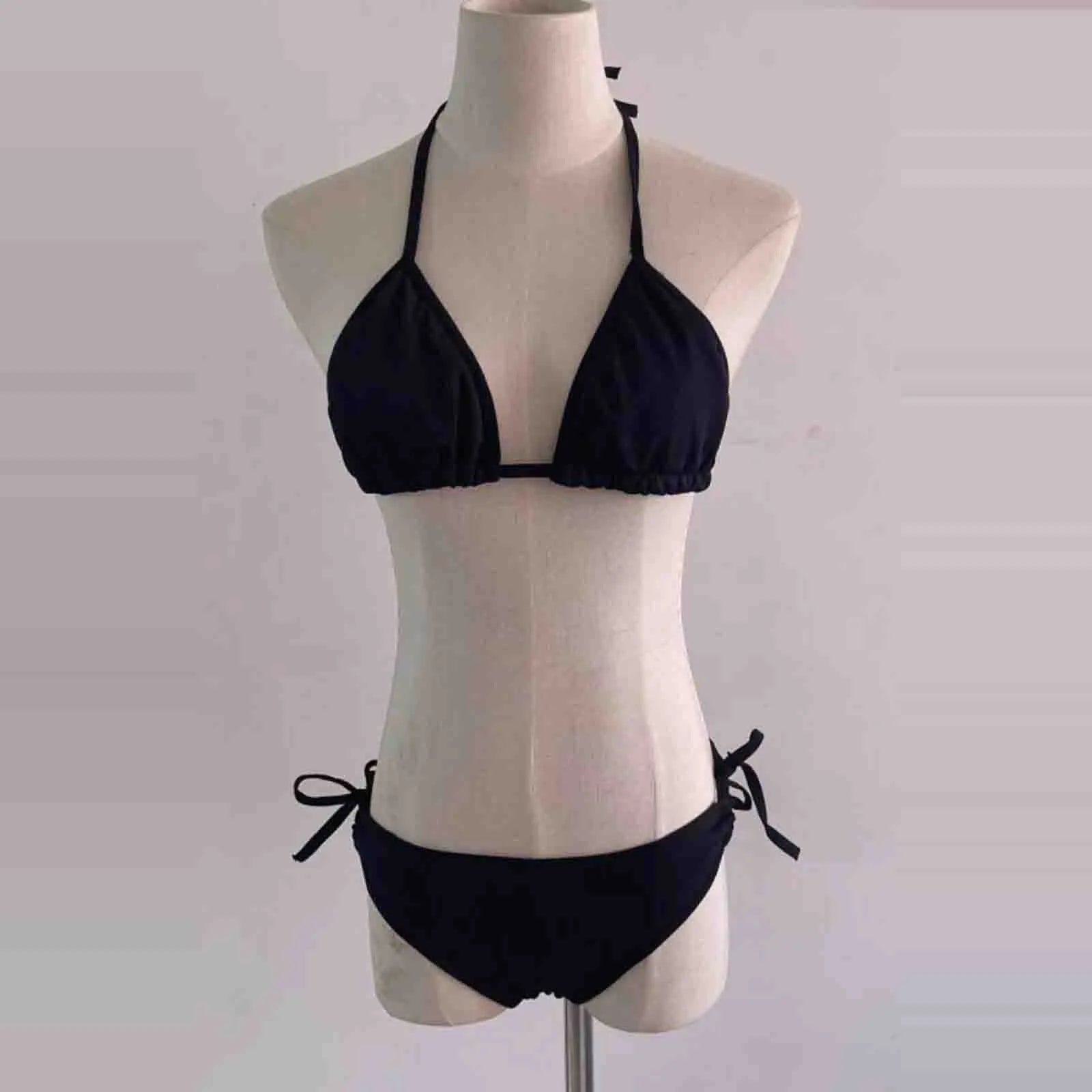 Women's High Waist Lace-Up Bikini Set
