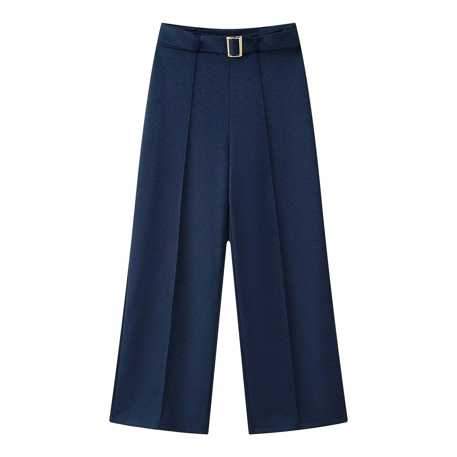 Women's Button Front Crop Top and Flare Pants Set