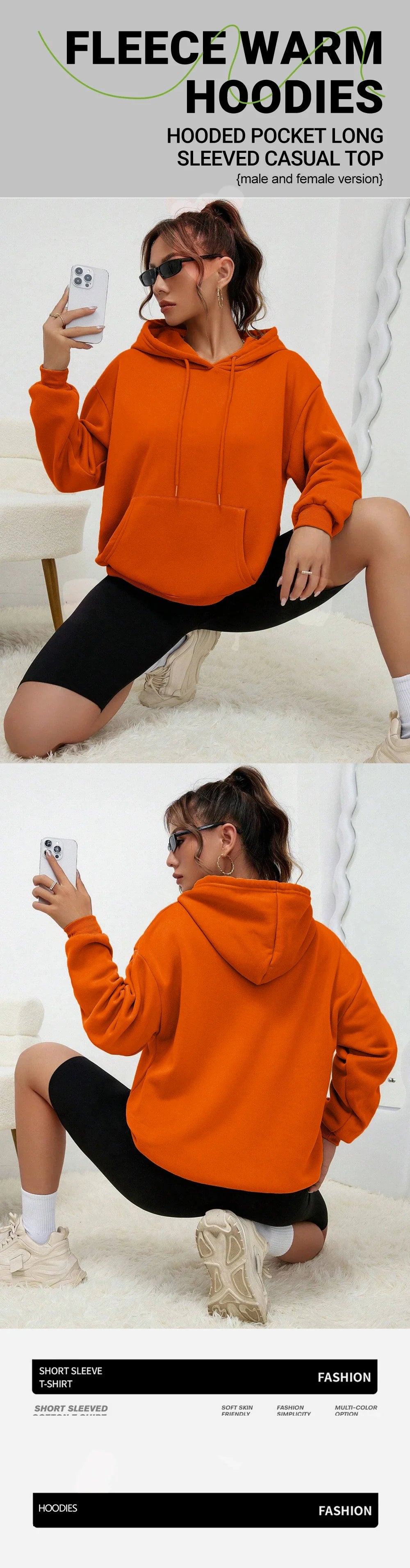 Womens Hoodie - Statement Letter Print Streetwear