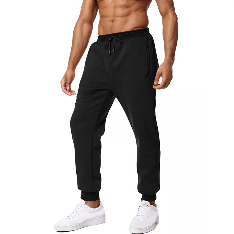 Men's Jogger Pants with Zipper Pockets - Smart Casual Sweatpants