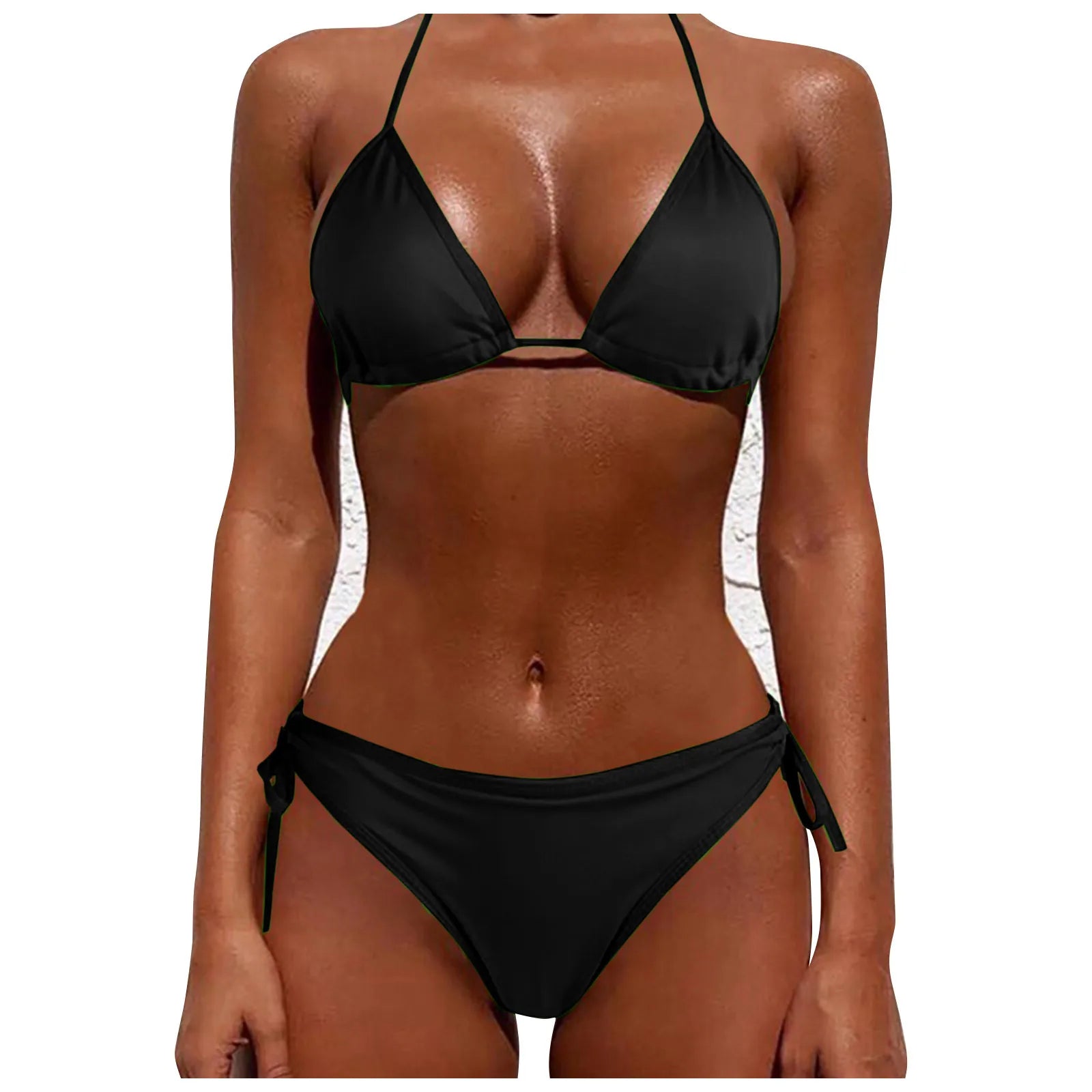 Women's High Waist Lace-Up Bikini Set