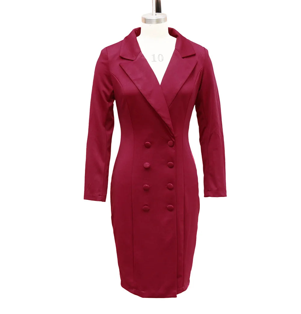 Blazer Dress – Women's Elegant Long Sleeve Office Dress