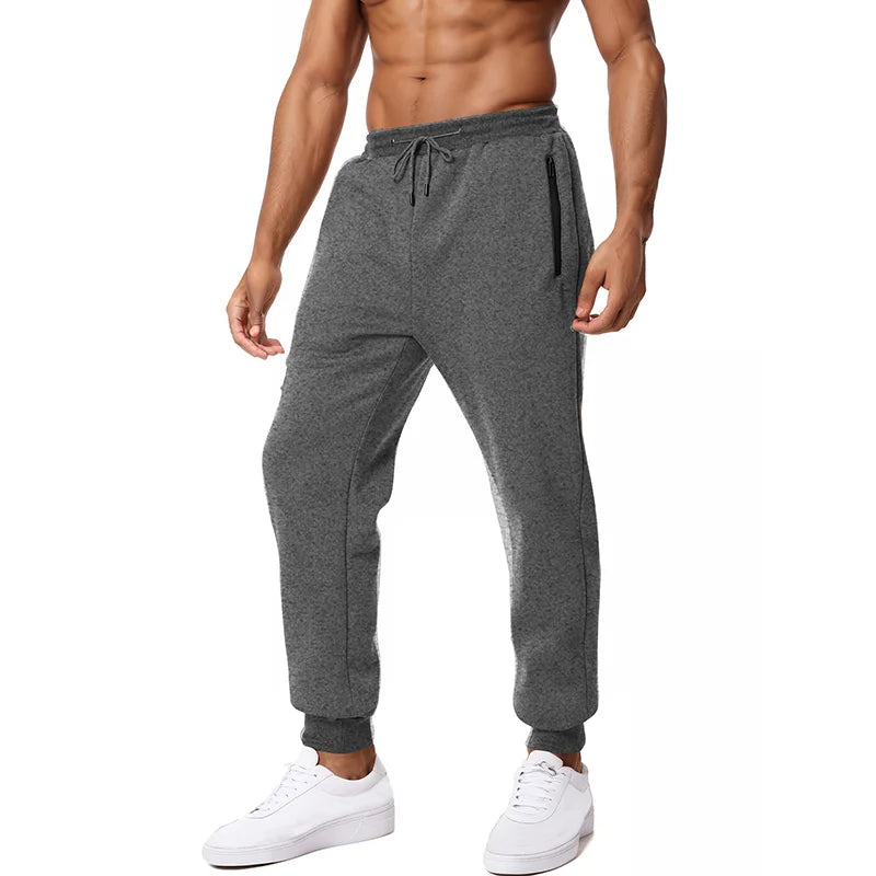 Men's Jogger Pants with Zipper Pockets - Smart Casual Sweatpants