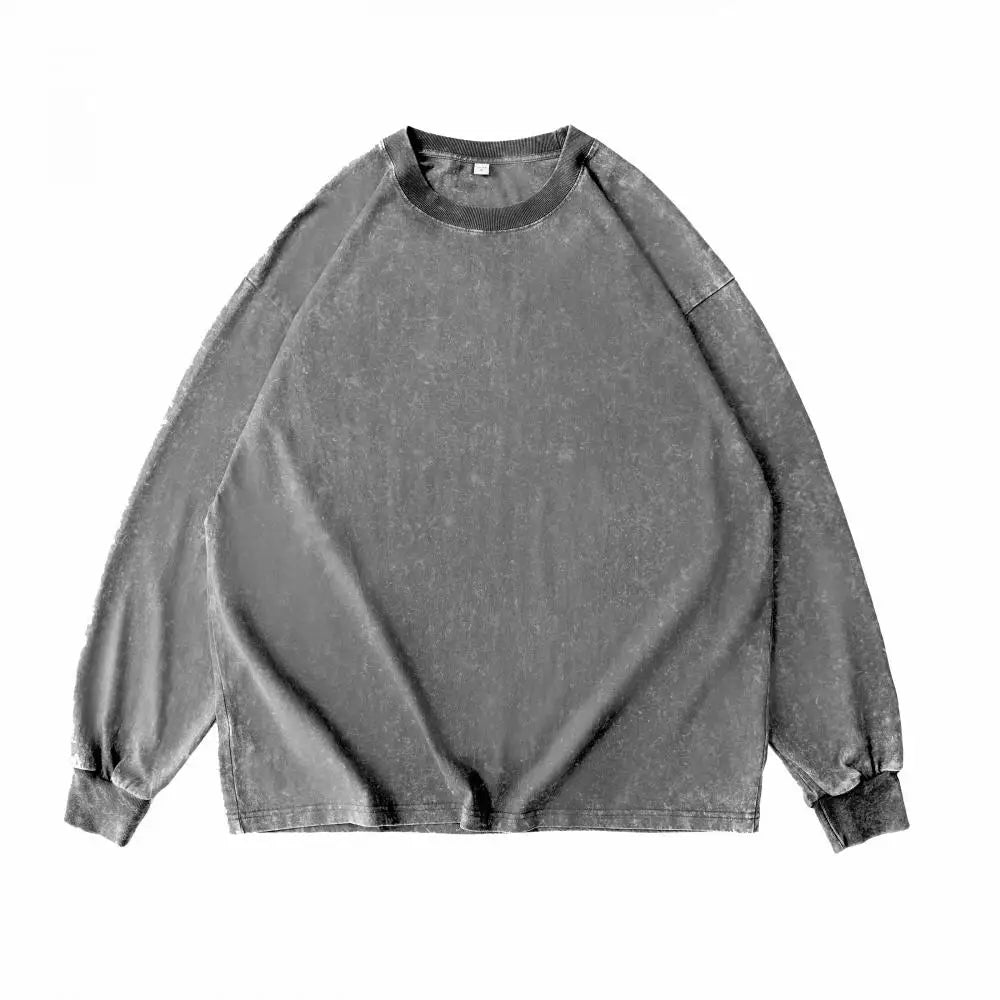Oversized Sweatshirt – Vintage Washed Cotton Crewneck