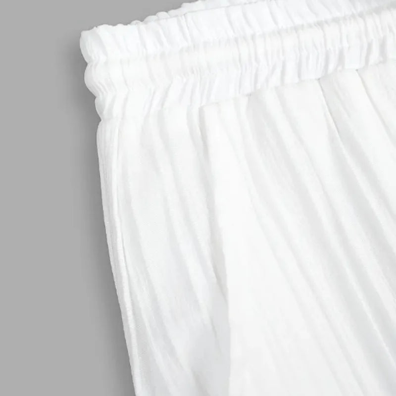 Men's White Pleated Summer Set