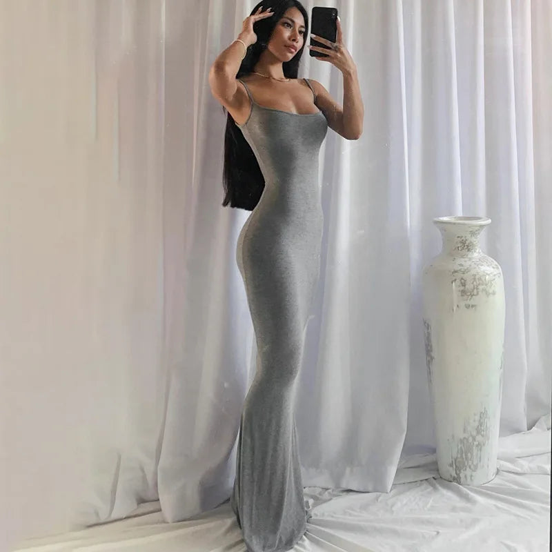 Womens Maxi Dress - Elegant  Slim Bodycon Dress