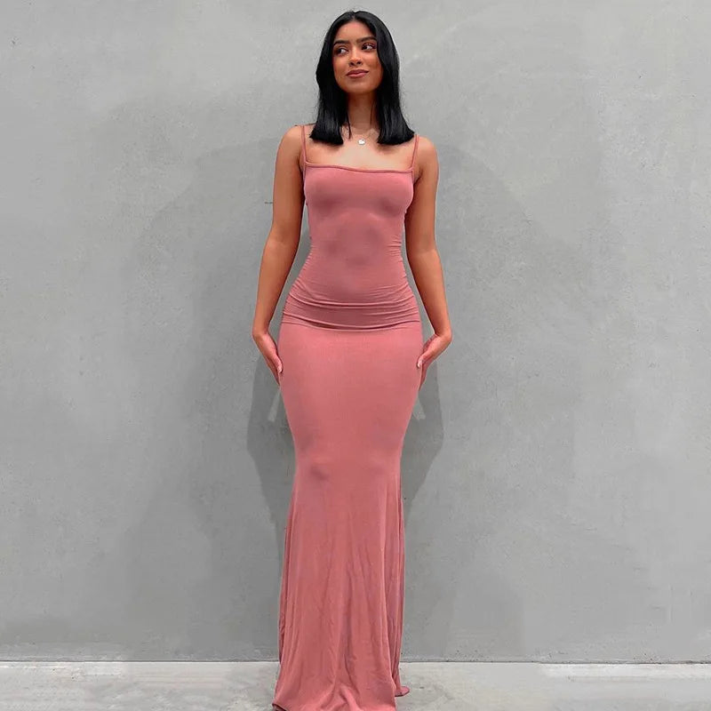 Womens Maxi Dress - Elegant  Slim Bodycon Dress