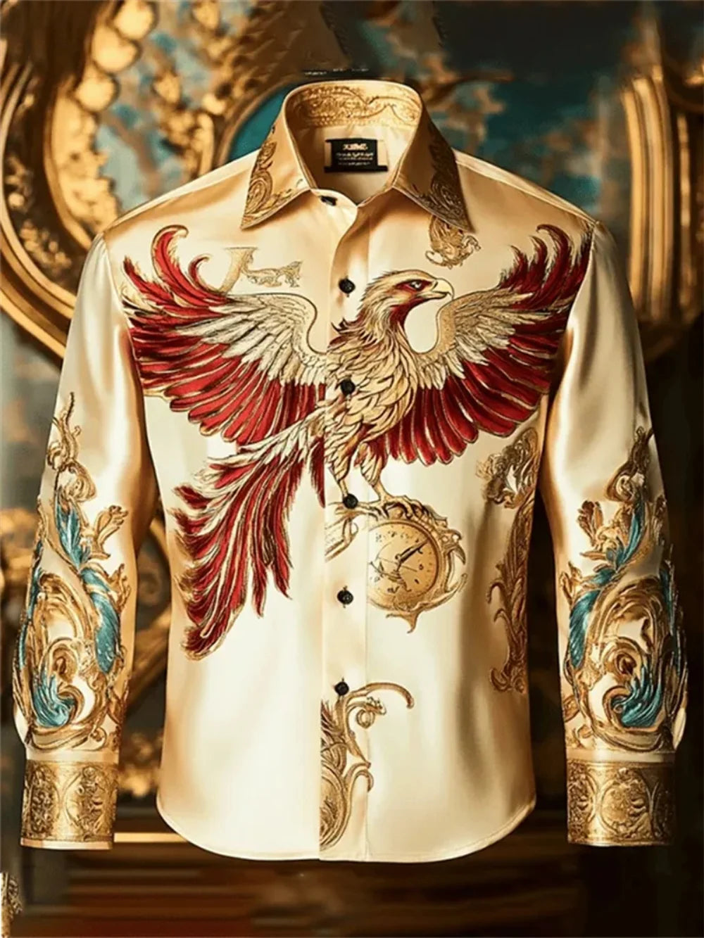 Mens Luxury Shirt - Baroque Style Long Sleeve