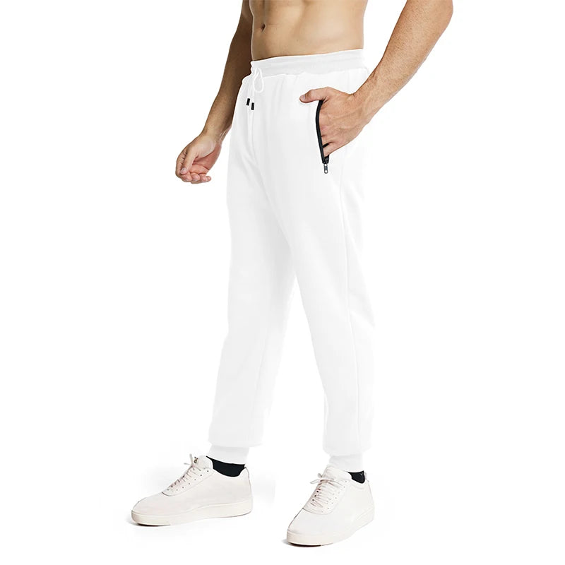 Men's Jogger Pants with Zipper Pockets - Smart Casual Sweatpants