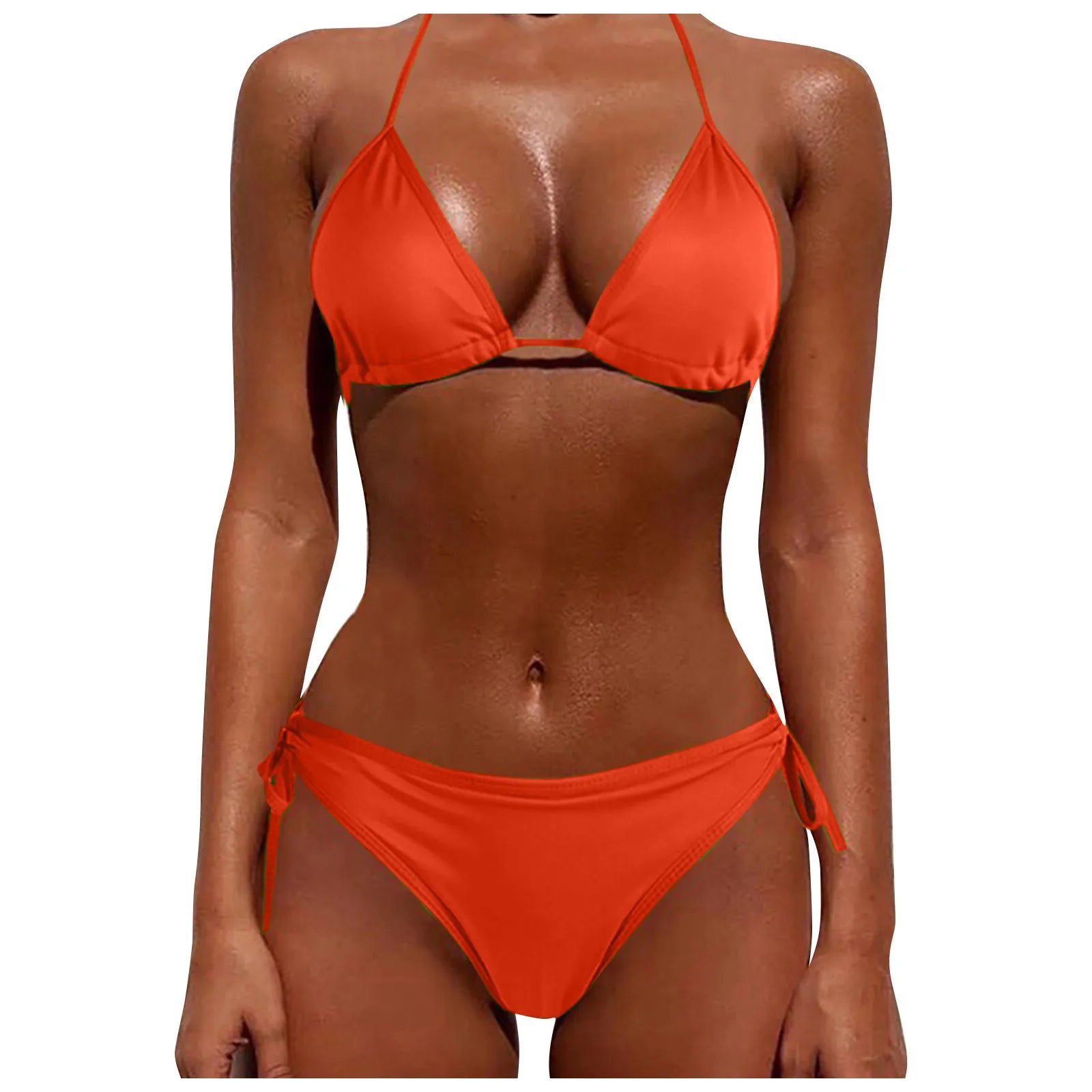 Women's High Waist Lace-Up Bikini Set