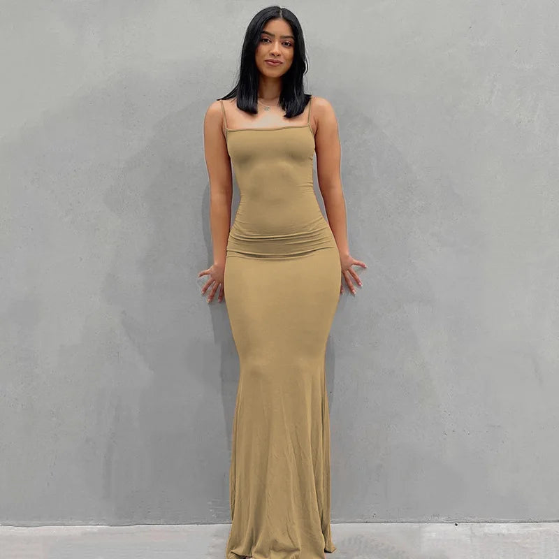 Womens Maxi Dress - Elegant  Slim Bodycon Dress