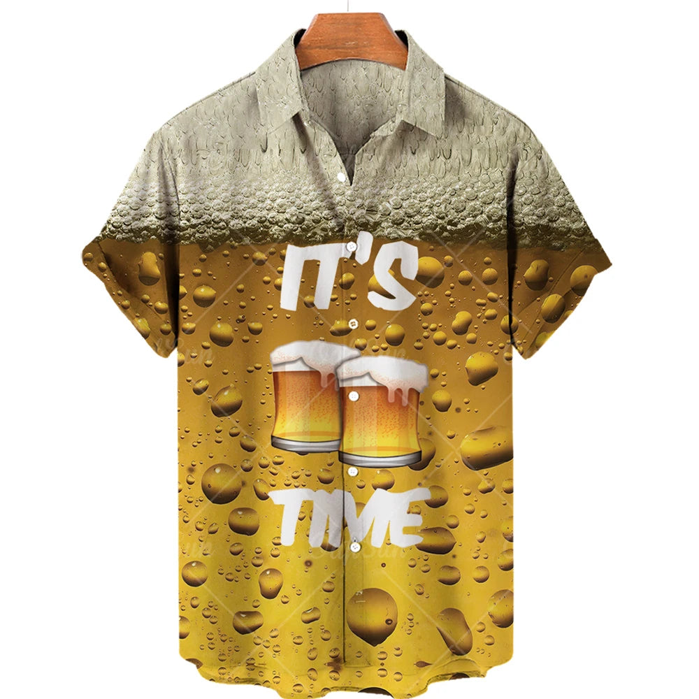 Men's Beer Print Shirt