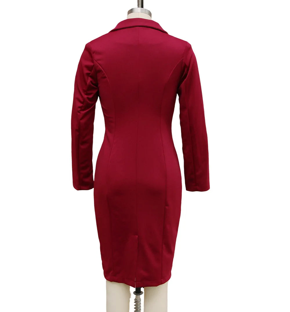 Blazer Dress – Women's Elegant Long Sleeve Office Dress