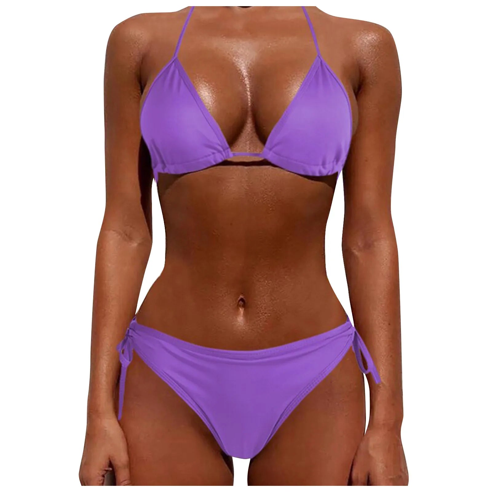 Women's High Waist Lace-Up Bikini Set