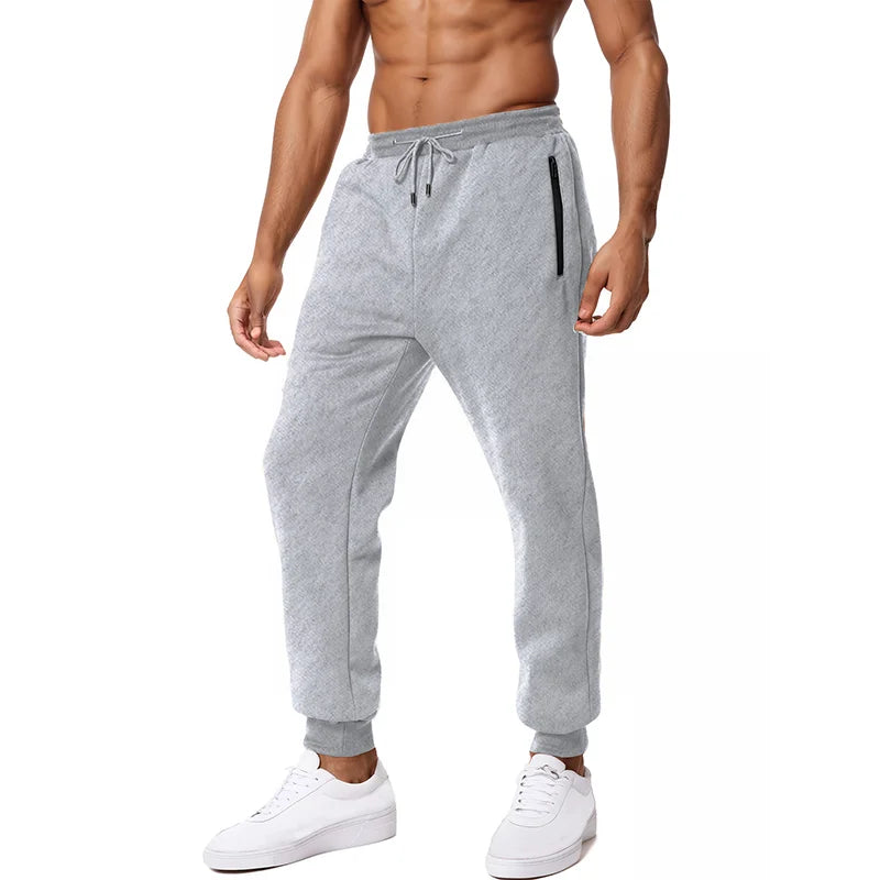 Men's Jogger Pants with Zipper Pockets - Smart Casual Sweatpants