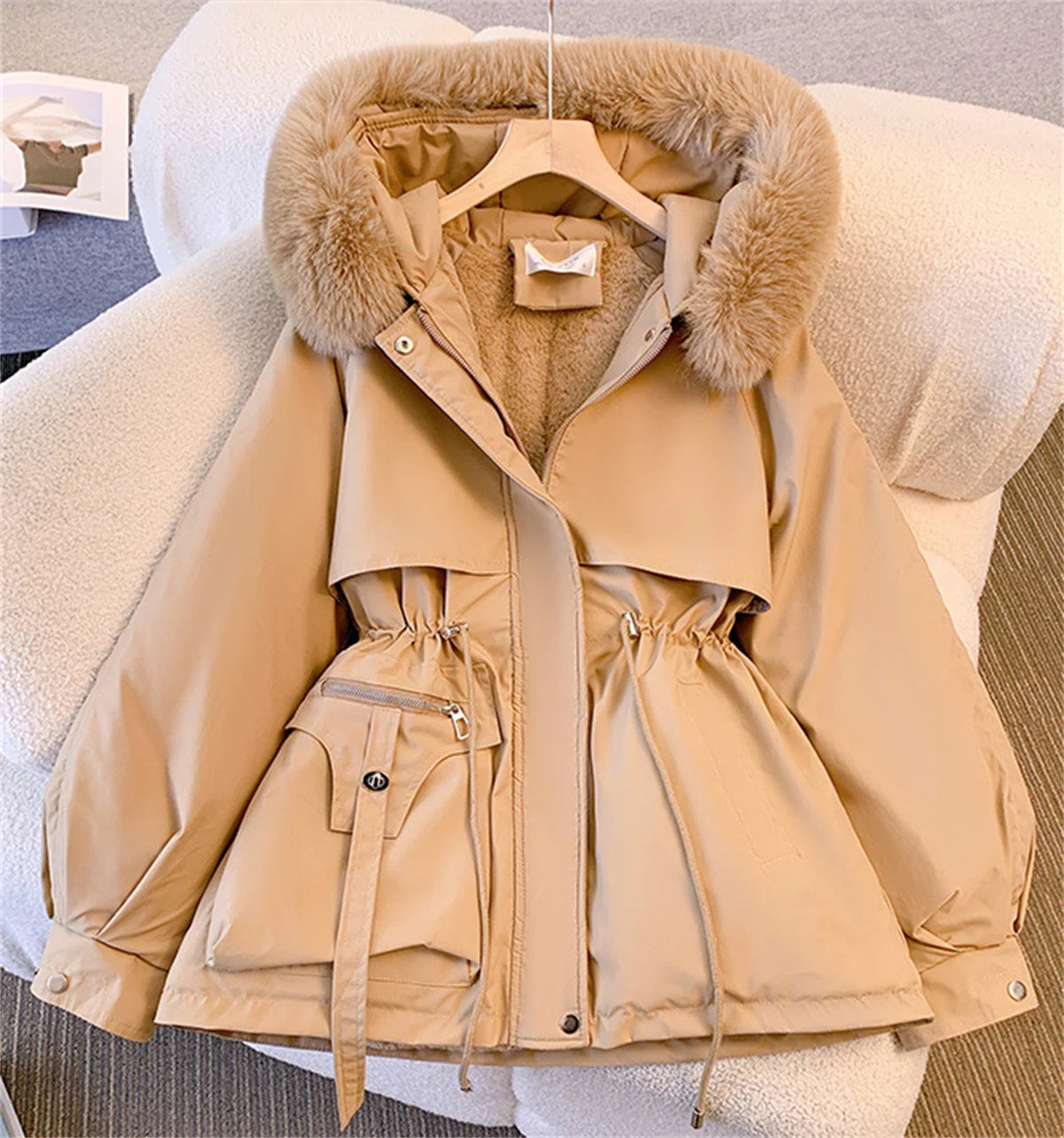 Womens Winter Jacket - Cozy Hooded Puffer Coat