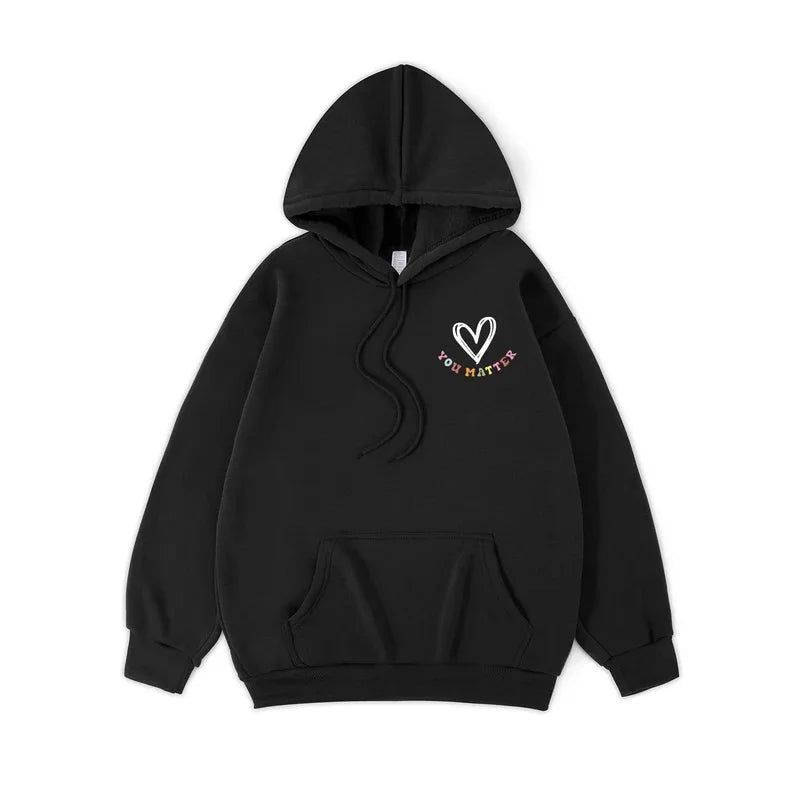 Womens Hoodie - Statement Letter Print Streetwear