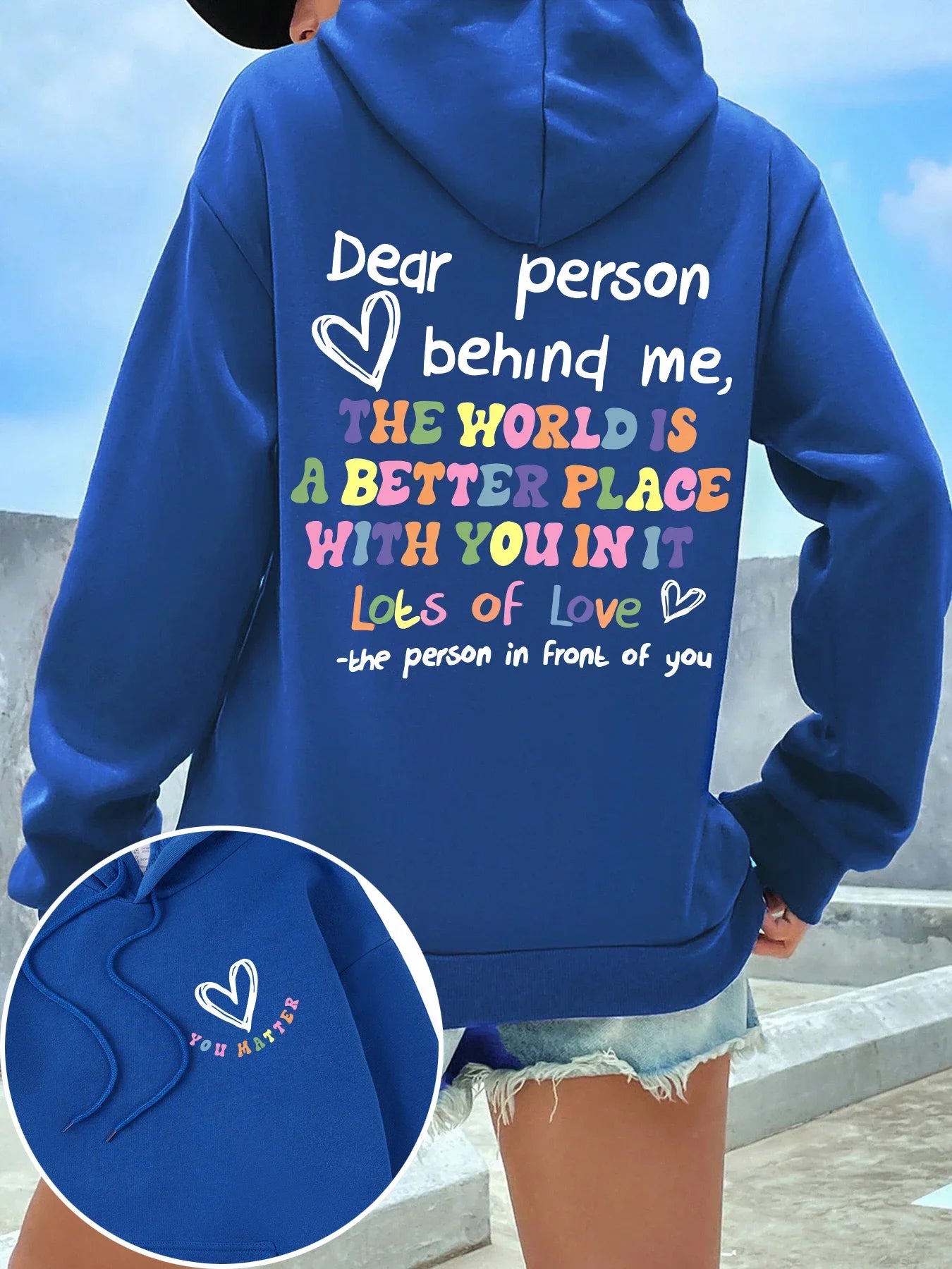 Womens Hoodie - Statement Letter Print Streetwear