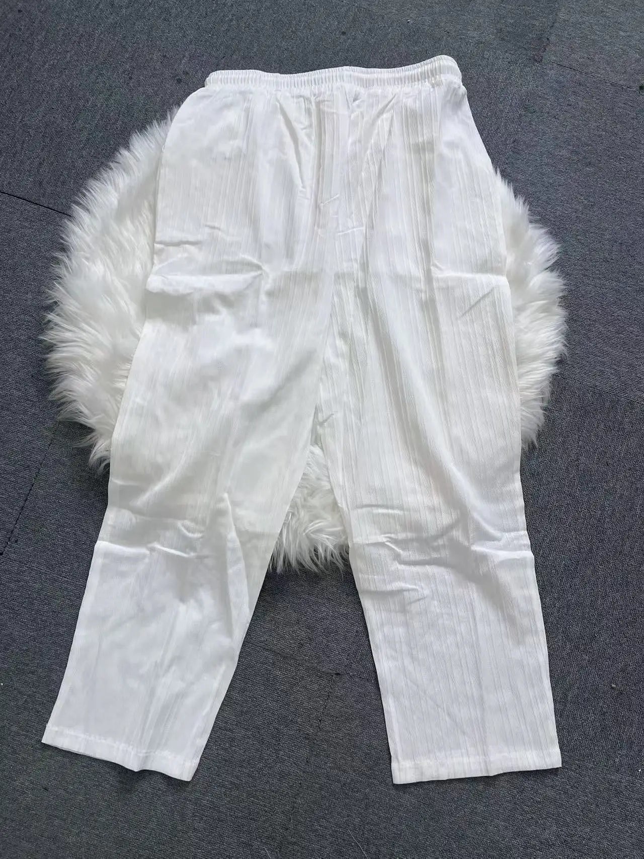 Men's White Pleated Summer Set