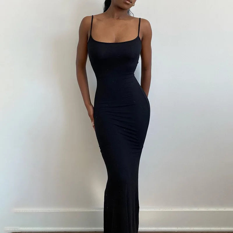 Womens Maxi Dress - Elegant  Slim Bodycon Dress