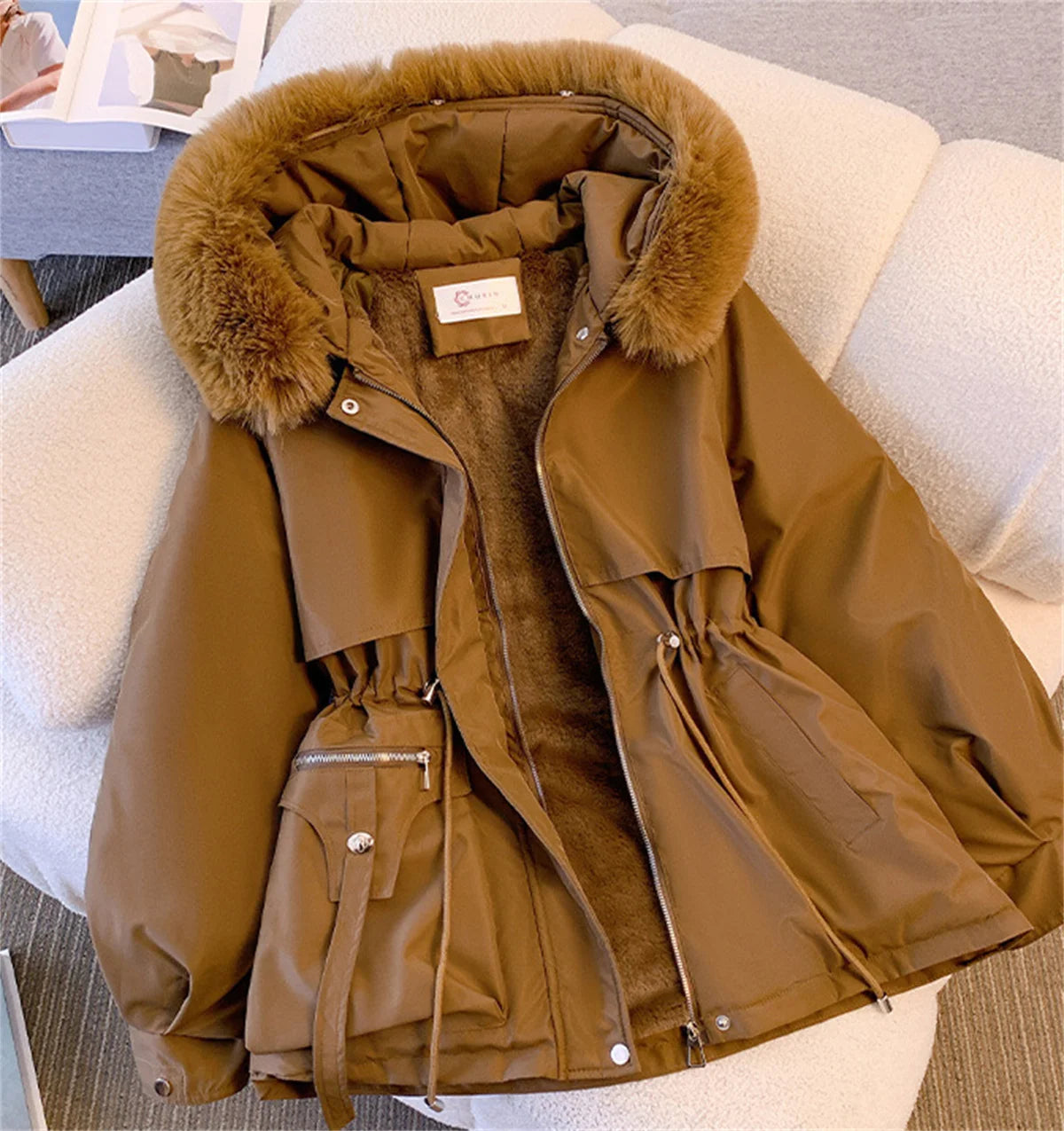 Womens Winter Jacket - Cozy Hooded Puffer Coat