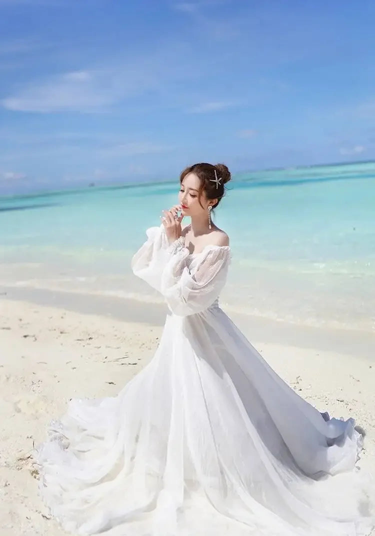 Womens Summer Dress - Off-Shoulder Elegant Style