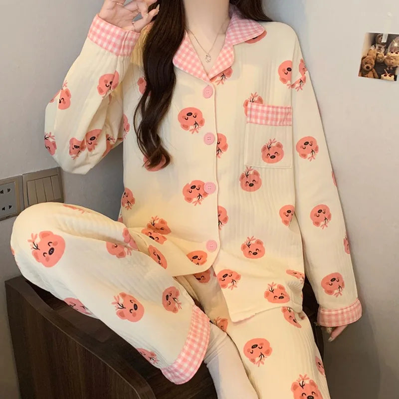 Womens Pajama Set - Soft Printed Sleepwear
