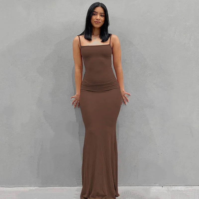 Womens Maxi Dress - Elegant  Slim Bodycon Dress