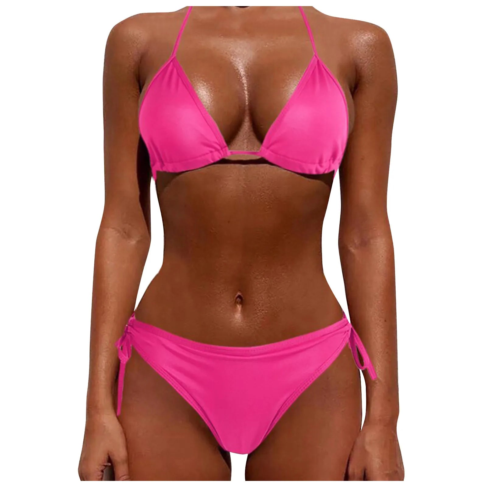 Women's High Waist Lace-Up Bikini Set