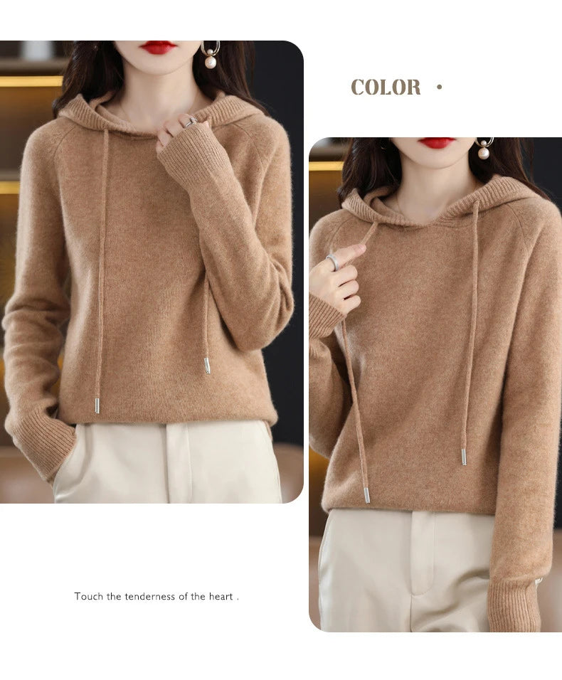 Womens Hoodie - Casual Cozy Pullover