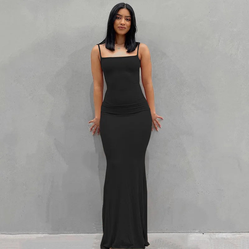 Womens Maxi Dress - Elegant  Slim Bodycon Dress