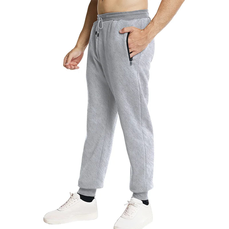 Men's Jogger Pants with Zipper Pockets - Smart Casual Sweatpants