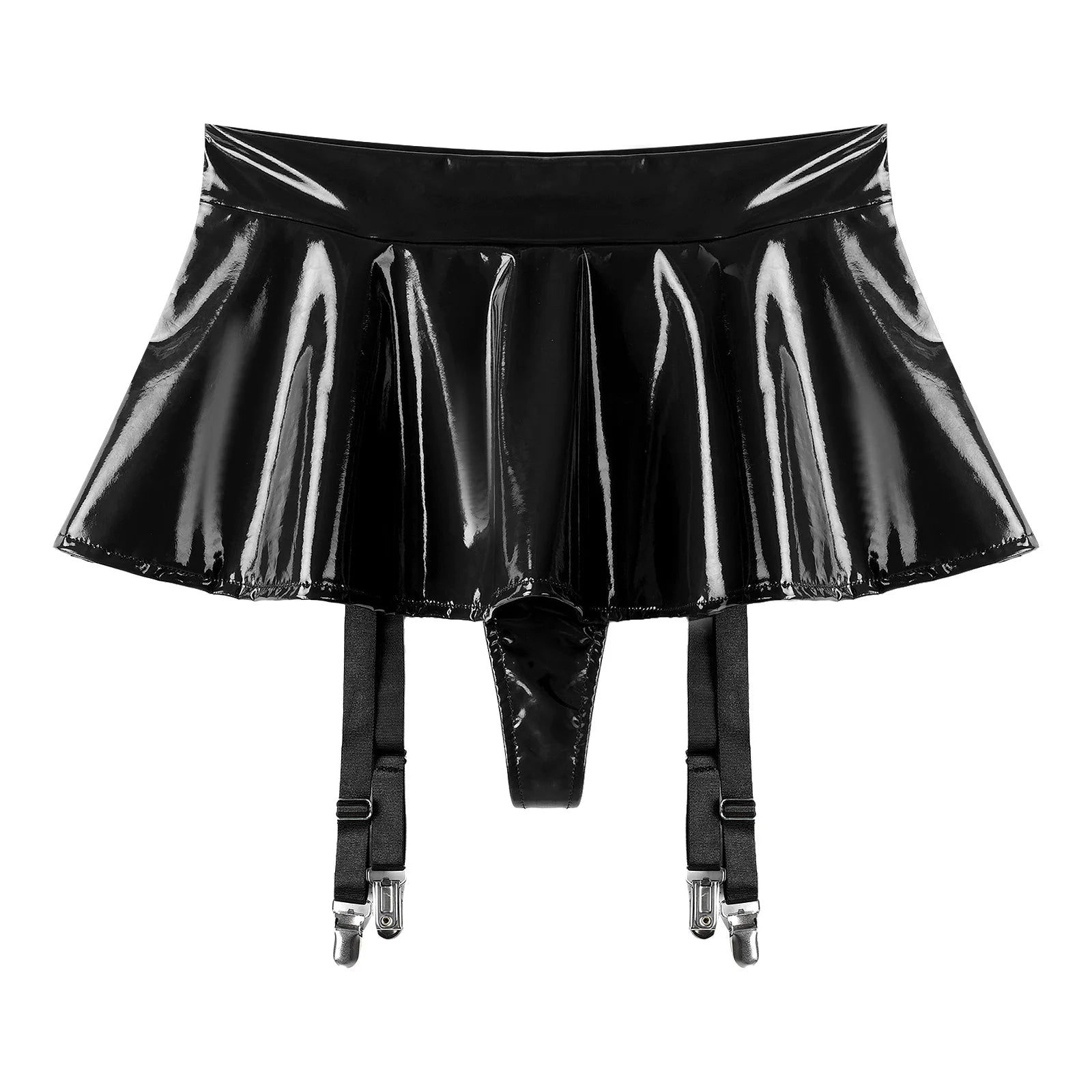 Women's Vinyl Halter Top & Mini Skirt Set