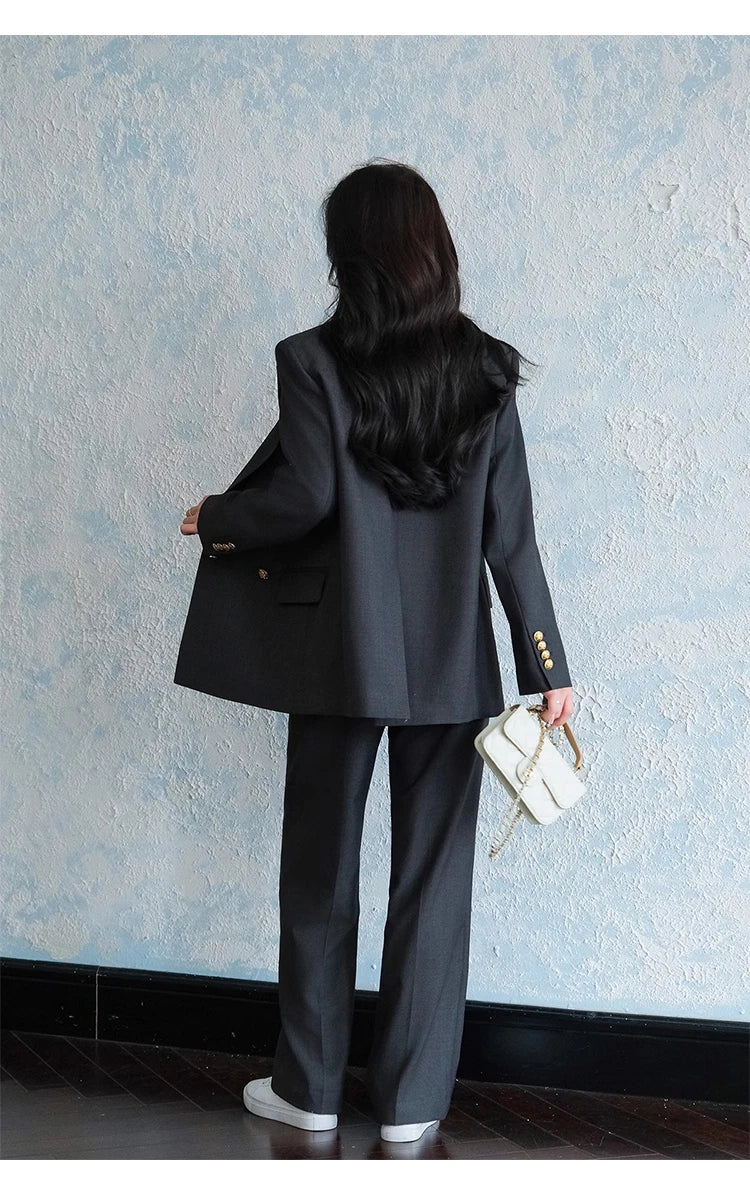 Women's 2 Piece Suit – Elegant Office Blazer & Pants Set