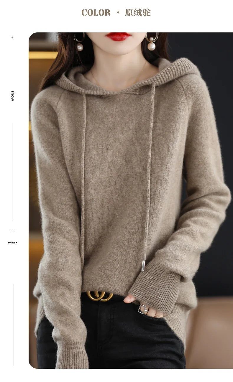 Womens Hoodie - Casual Cozy Pullover