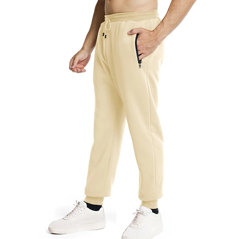 Men's Jogger Pants with Zipper Pockets - Smart Casual Sweatpants