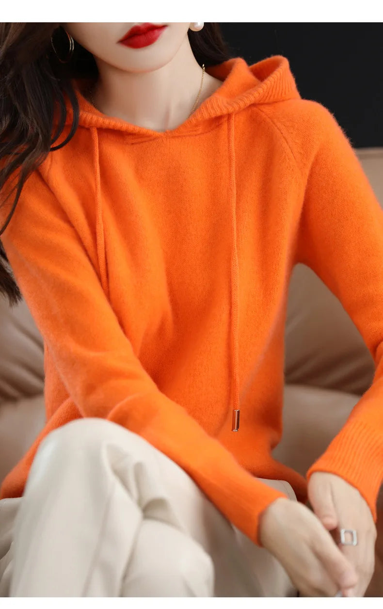 Womens Hoodie - Casual Cozy Pullover