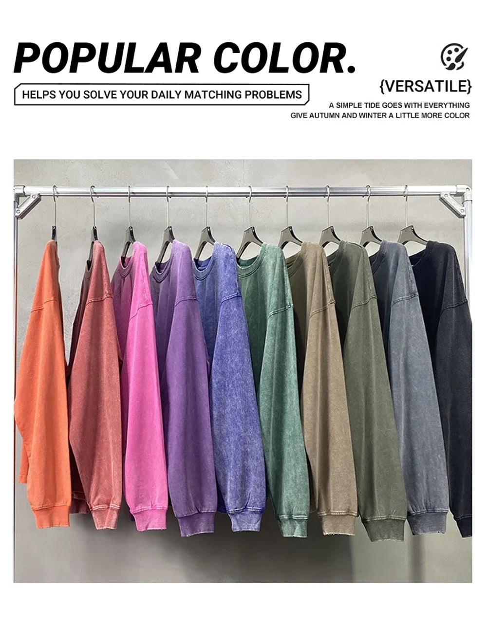 Oversized Sweatshirt – Vintage Washed Cotton Crewneck