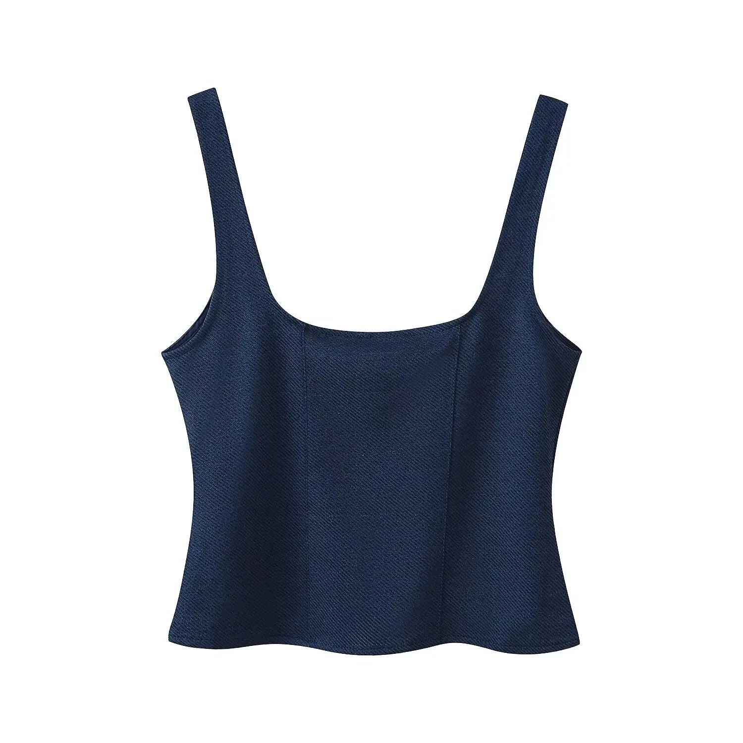 Women's Button Front Crop Top and Flare Pants Set