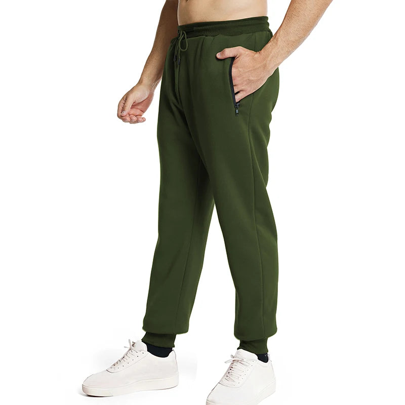 Men's Jogger Pants with Zipper Pockets - Smart Casual Sweatpants