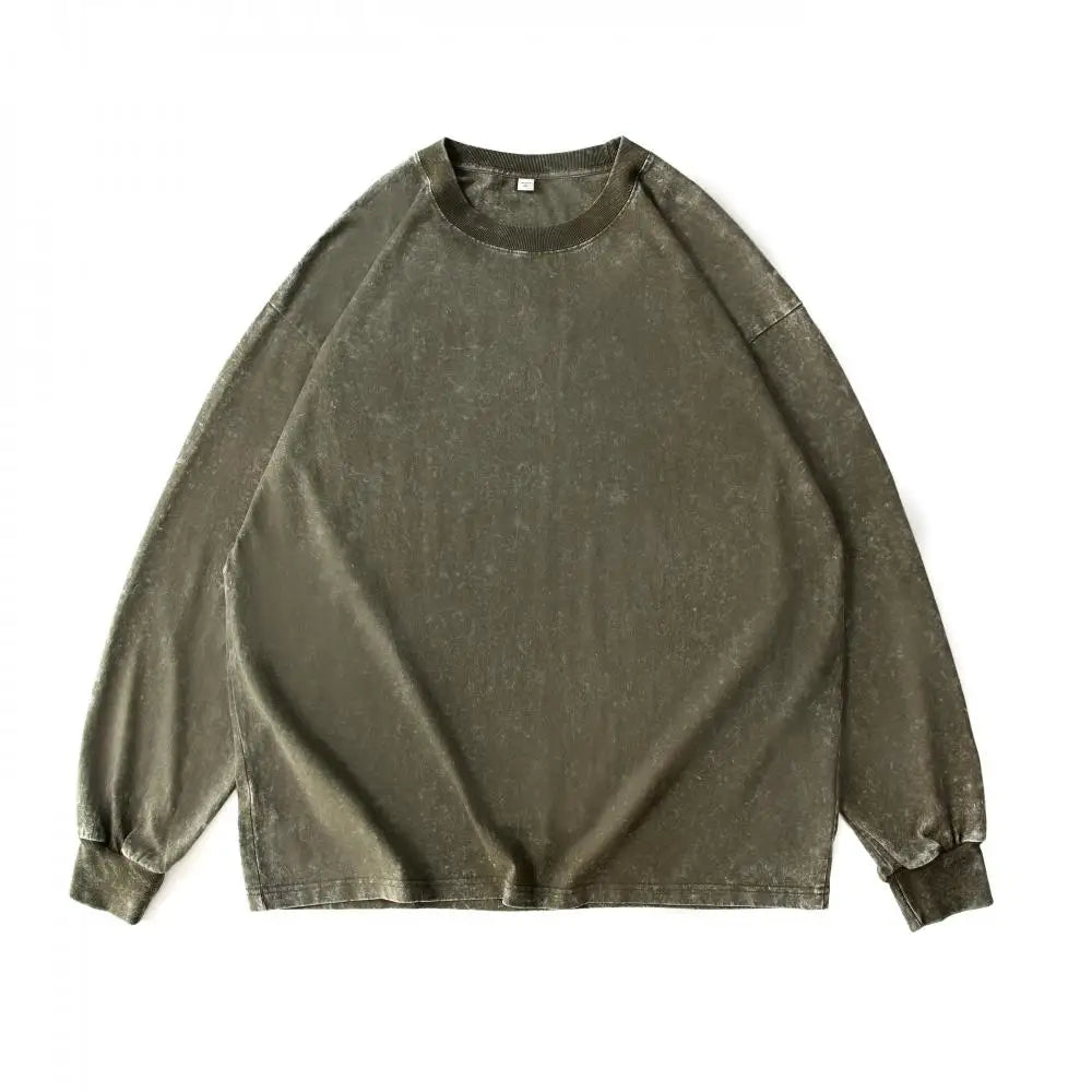 Oversized Sweatshirt – Vintage Washed Cotton Crewneck