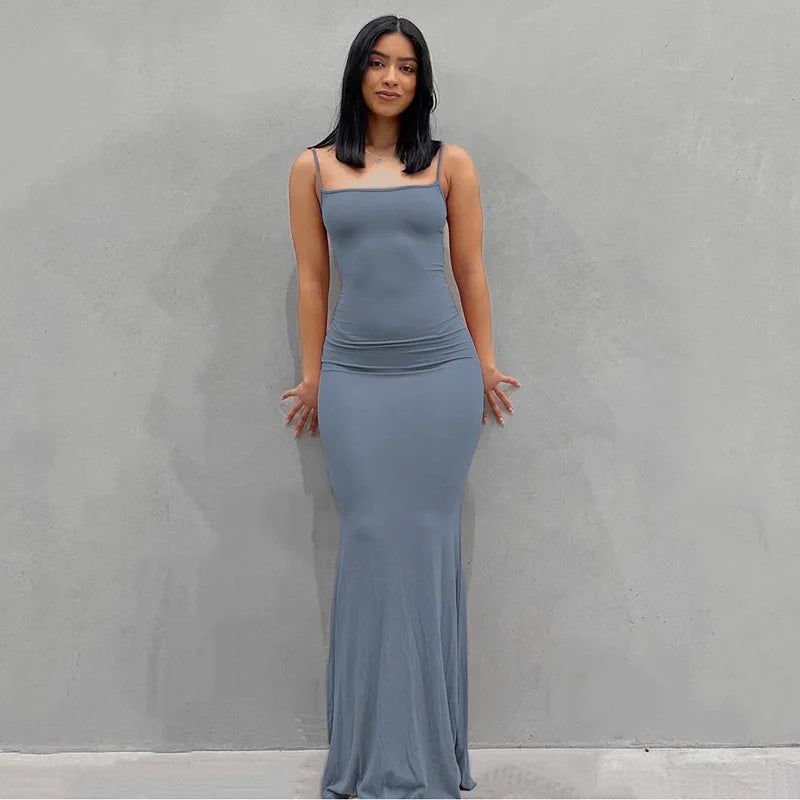 Womens Maxi Dress - Elegant  Slim Bodycon Dress