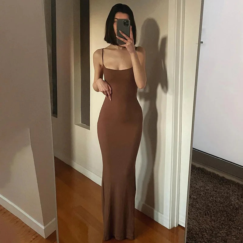 Womens Maxi Dress - Elegant  Slim Bodycon Dress