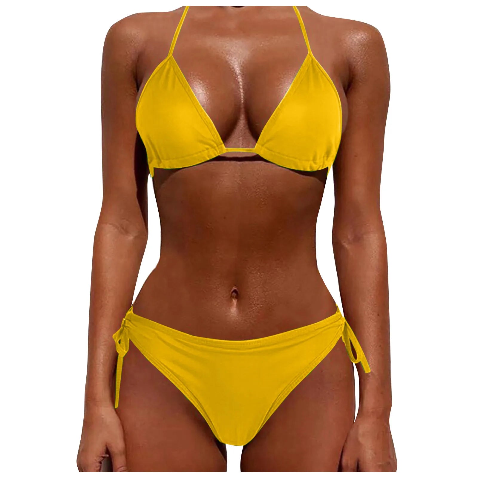 Women's High Waist Lace-Up Bikini Set